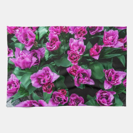 Rosa Tulpen Blume Geschirrtuch (Horizontal)