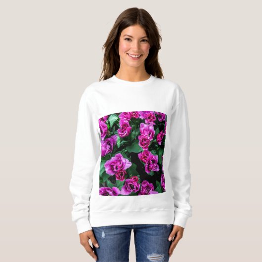 Rosa Tulpen Blume Sweatshirt (Vorne ganz)