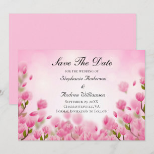 Rosa Tulpen Blumen Florale Hochzeit Save The Date