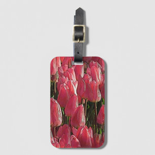 Rosa Tulpen Blumen Gepäckanhänger
