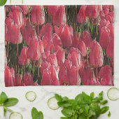 Rosa Tulpen Blumen Geschirrtuch (Gefaltet)