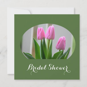 Rosa Tulpen-Blumen-Hochzeitsduscheinladungen. Einladung
