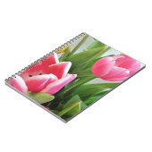 Rosa Tulpen, Blumenfrühlings-Blumenstrauß, Blumen Notizblock (Linke Seite)