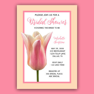 Rosa Tulpen-Brautjungfernparty-Hochzeitseinladung Einladung