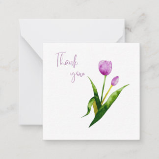 Rosa Tulpen-Dankeschön-Flat-Notizkarte Mitteilungskarte