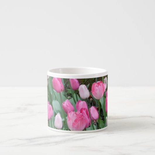 Rosa Tulpen Espressotasse (Vorderseite)