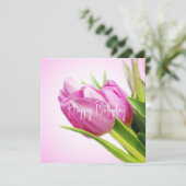 Rosa Tulpen Feiertagskarte (Stehend Vorderseite)