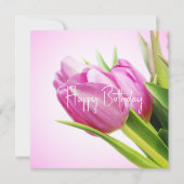 Rosa Tulpen Feiertagskarte (Vorderseite)