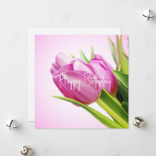 Rosa Tulpen Feiertagskarte