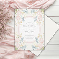 Rosa Tulpen Florale Vintage-Baby-Party