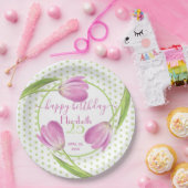 Rosa Tulpen Frühjahr Elegante Florentiner Ostern G Pappteller (Party)