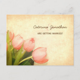 Rosa Tulpen Frühjahrshochzeit Save the Date Ankündigungspostkarte