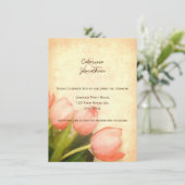 Rosa Tulpen Frühlingsfrühling Hochzeit Empfang Einladung (Stehend Vorderseite)