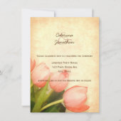 Rosa Tulpen Frühlingsfrühling Hochzeit Empfang Einladung (Vorderseite)