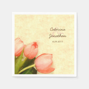 Rosa Tulpen Frühlingsfrühling Hochzeit Empfang Serviette