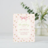 Rosa Tulpen Geburtstag Einladung (Stehend Vorderseite)