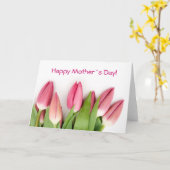 Rosa Tulpen gefaltete Karte (Gelbe Blume)