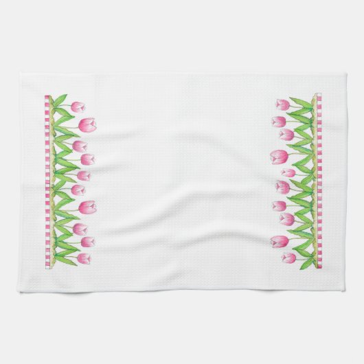 Rosa Tulpen - Geschirrtuch (Horizontal)