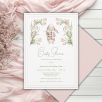 Rosa Tulpen Häschen Kaninchen Tier Baby Shower