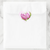 Rosa Tulpen Herz-Aufkleber (Tasche)