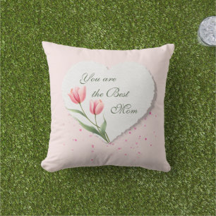 Rosa Tulpen Herz Muttertagsgeschenk Kissen