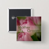 Rosa Tulpen • Hochzeits-Knopf Button (Vorne & Hinten)