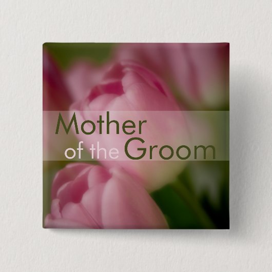 Rosa Tulpen • Hochzeits-Knopf Button (Vorderseite)