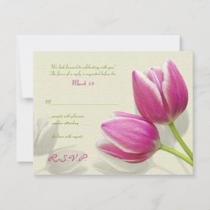 Rosa Tulpen Hochzeitseinladung Antwortkarte RSVP Karte