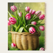 Rosa Tulpen im Landkorb Planer (Rückseite)