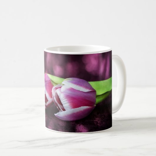 Rosa Tulpen Kaffeetasse (VorderseiteRechts)