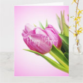 Rosa Tulpen Karte (Gelbe Blume)