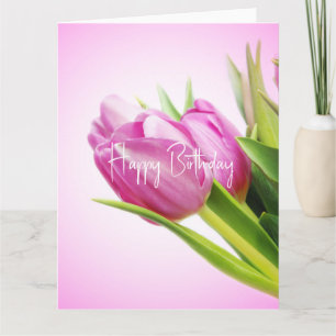Rosa Tulpen Karte