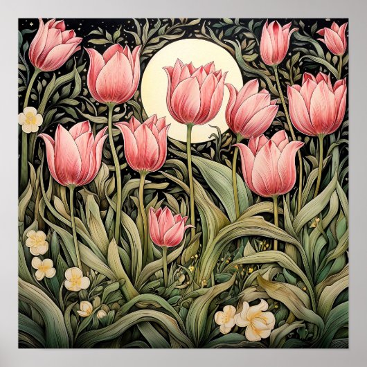 Rosa Tulpen Kunstprint Poster (Vorne)