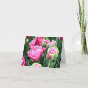 Rosa Tulpen leere Notizkarten Dankeskarte