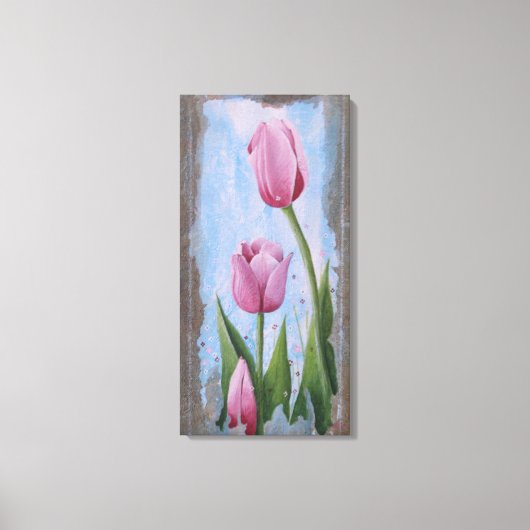 Rosa Tulpen  Leinwanddruck (Vorderseite)