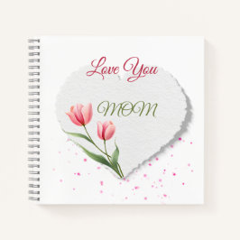 Rosa Tulpen Lieben Dich Mama Papierherz Notizblock