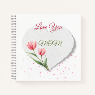 Rosa Tulpen Lieben Dich Mama Papierherz Notizblock