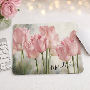 Rosa Tulpen-Mauspad Mousepad