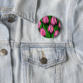 Rosa Tulpen mit grünen Blätter Button (Beispiel)