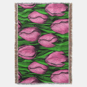 Rosa Tulpen mit grünen Blätter Decke (Vorderseite Vertikal)