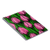 Rosa Tulpen mit grünen Blätter Notizblock (Rechte Seite)