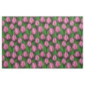 Rosa Tulpen mit grünen Blätter Stoff (Yard (91,4 cm))