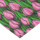 Rosa Tulpen mit grünen Blätter Tischdecke (Schrägansicht)