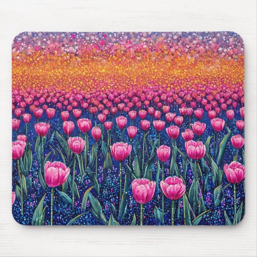 Rosa Tulpen Mousepad (Vorne)