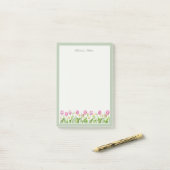Rosa Tulpen Narzissen Frühlingsblumen Post-it Note Klebezettel (Auf Schreibtisch)