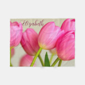 Rosa Tulpen Personalisieren Fleecedecke (Vorderseite (Horizontal))