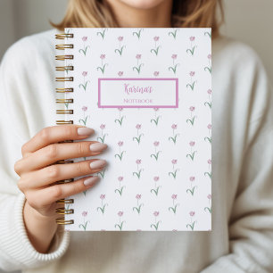 Rosa Tulpen Personalisiertes Tagebuch Notizbuch