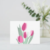 Rosa Tulpen Postkarte (Stehend Vorderseite)