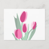 Rosa Tulpen Postkarte (Vorderseite)