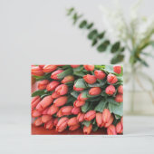 Rosa Tulpen Postkarte (Stehend Vorderseite)